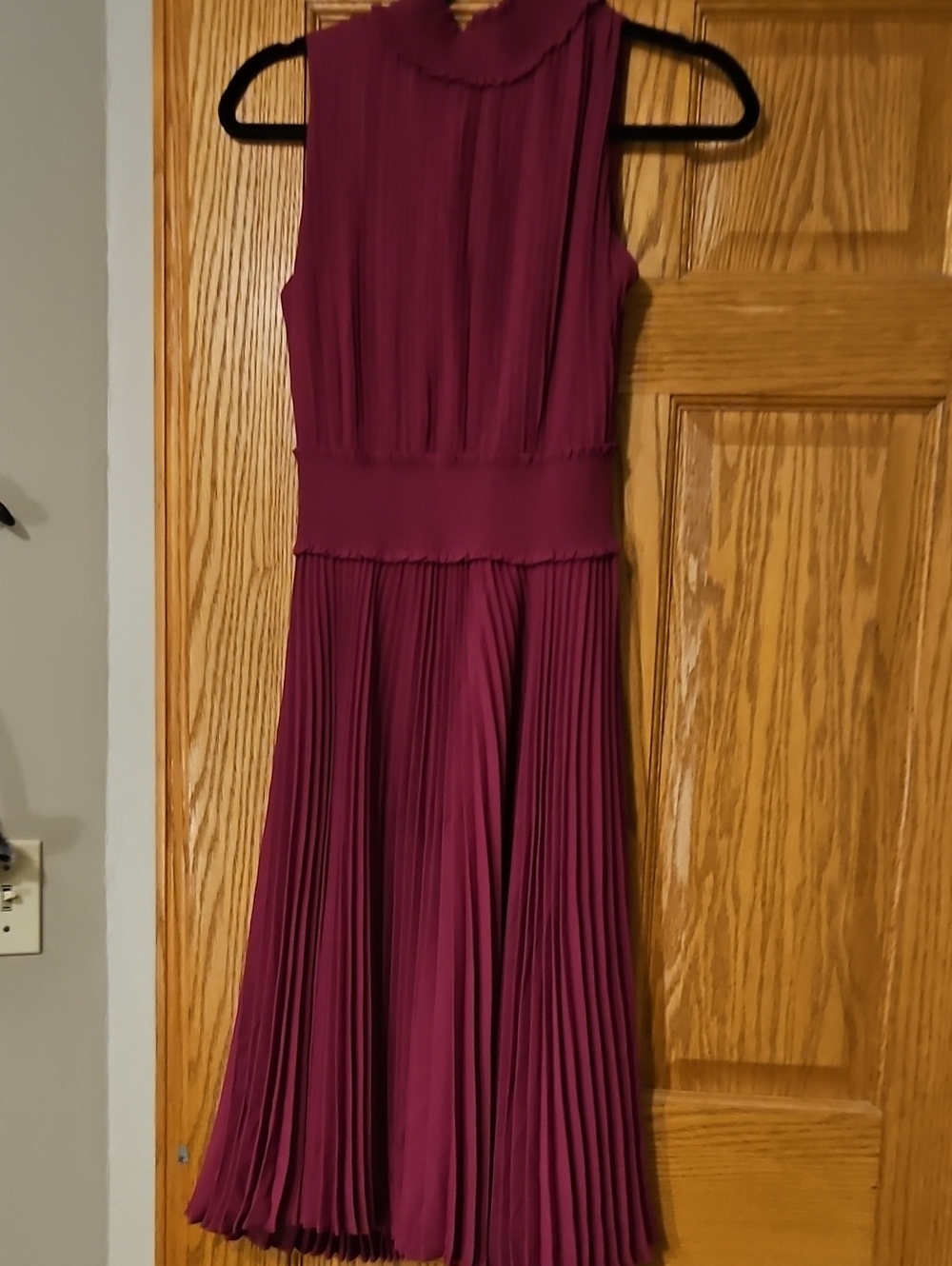 Nanette Lepore Sleeveless Pleated Midi Dress in Plum